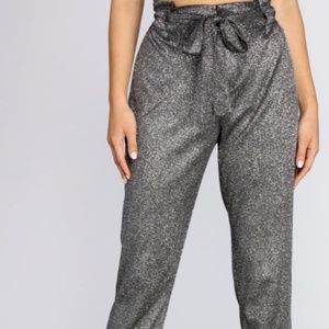 Windsor Paper Bag High Waisted Glitter Joggers